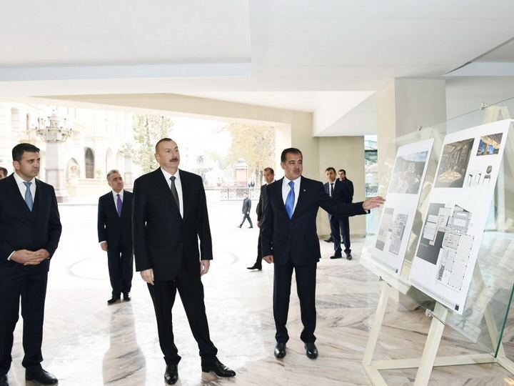 Президент Азербайджана ознакомился со строительством отеля Majestic Palace в Гяндже - ФОТО