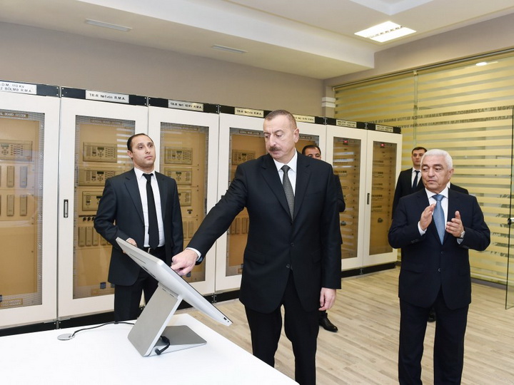 Ильхам Алиев открыл электроподстанцию Yeni Gəncə - ФОТО