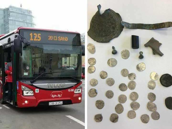 В автобусе BakuBus найдены артефакты времен Кавказской Албании – ФОТО