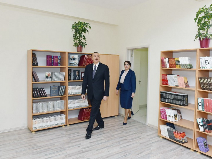 Президент Ильхам Алиев открыл в поселке Масазыр среднюю школу - ФОТО