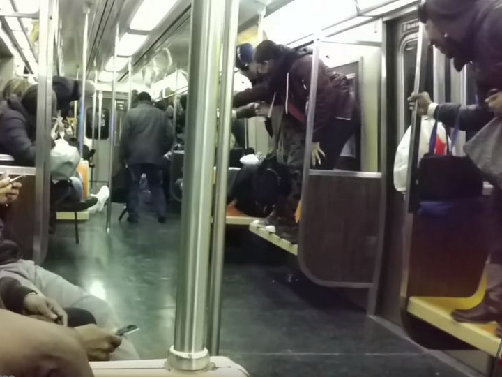 Крыса в вагоне нью-йоркского метро вызвала панику у пассажиров - ВИДЕО
