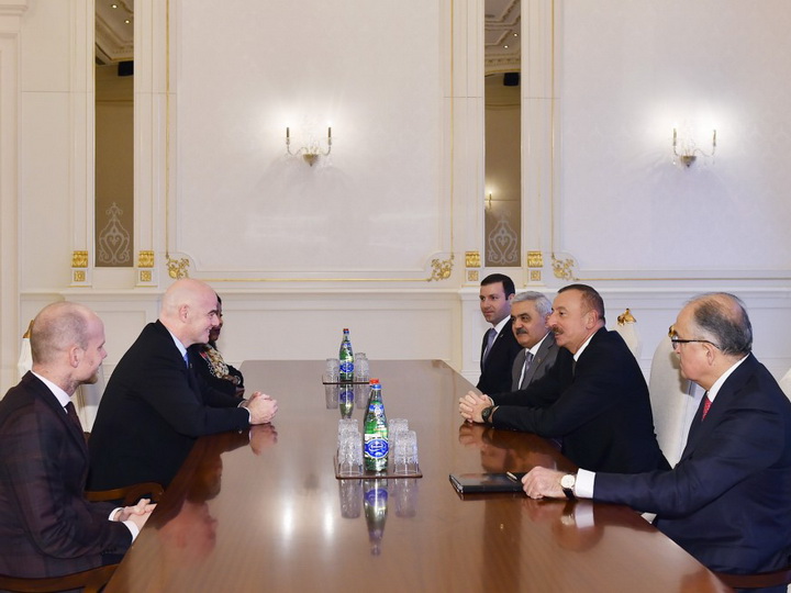 Президент Ильхам Алиев принял президента и генерального секретаря ФИФА - ФОТО