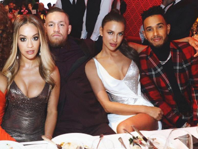 Ирина Шейк провела вечер с Конором Макгрегором и Льюисом Хэмильтоном – ФОТО