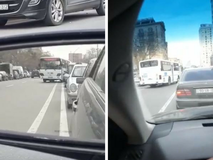 В Баку уволен водитель автобуса, нагло выехавший на «встречку» - ВИДЕО