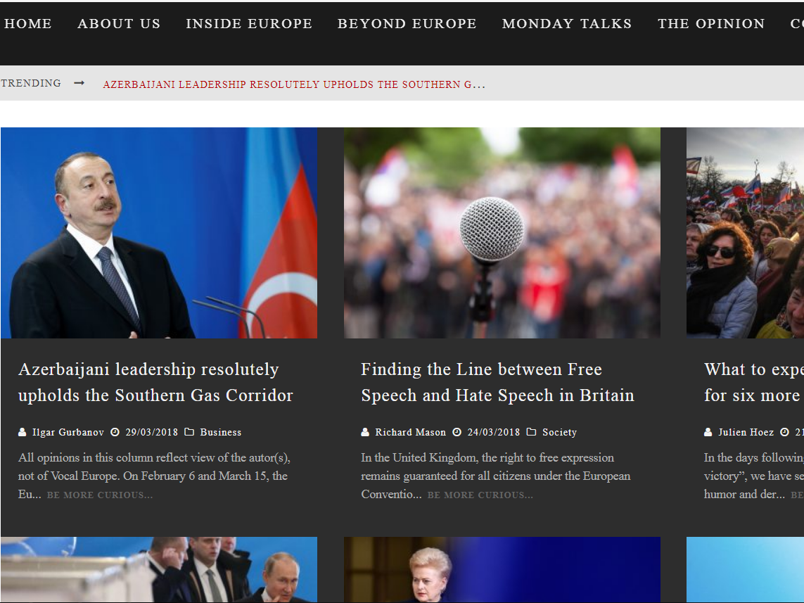 Azerbaijani leadership resolutely upholds the southern gas corridor - Vocal Europe