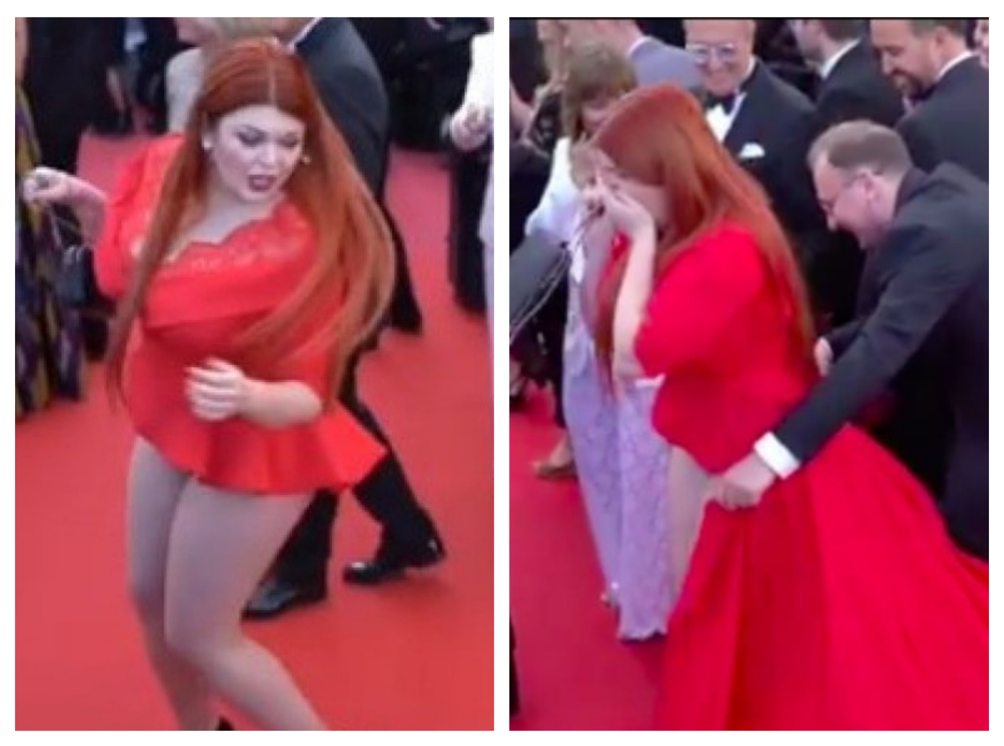С российской plus-size модели упала юбка на красной дорожке в Каннах – ВИДЕО