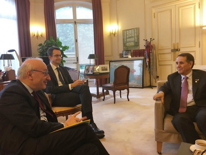 Novruz Məmmədov Parisdə Fransa Prezidentinin diplomatik müşaviri ilə görüşüb