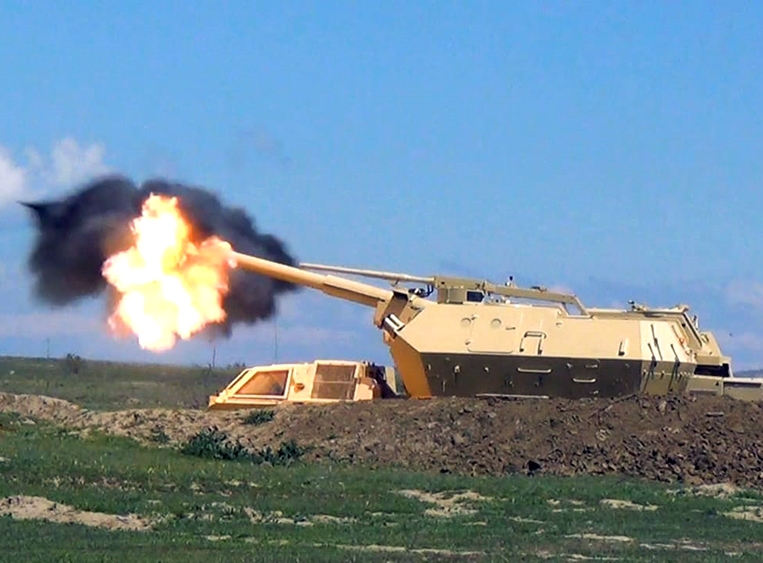 Özüyeriyən artilleriya qurğularından praktiki atışlar keçirilib – FOTO