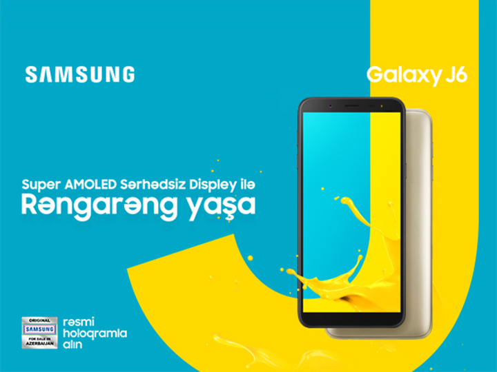 Dolğun rəngləri Samsung Galaxy J6 smartfonu ilə yenidən kəşf edin