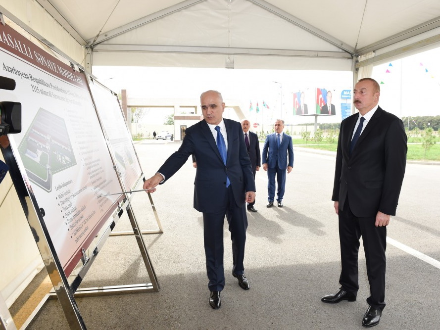 Президент Ильхам Алиев принял участие в открытии Масаллинского промышленного квартала - ФОТО