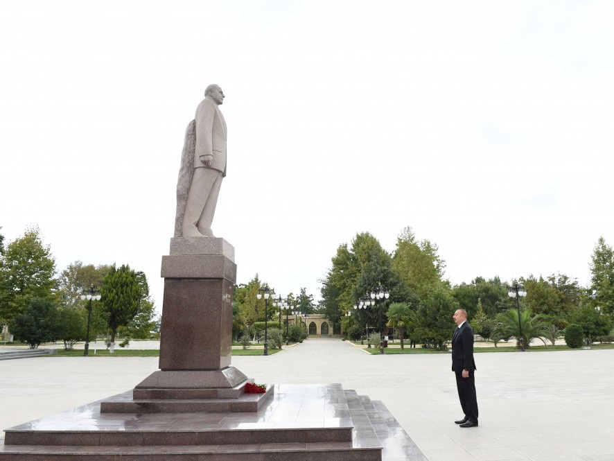 Президент Ильхам Алиев прибыл в Масаллинский район - ФОТО