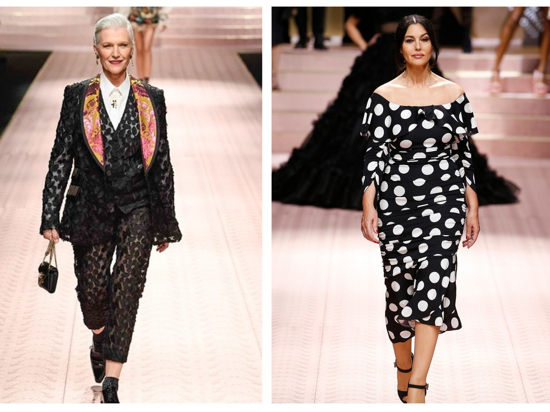 Подиуму все возрасты покорны: 70-летняя мама Илона Маска и 53-летняя Моника Беллуччи на показе в Милане – ФОТО