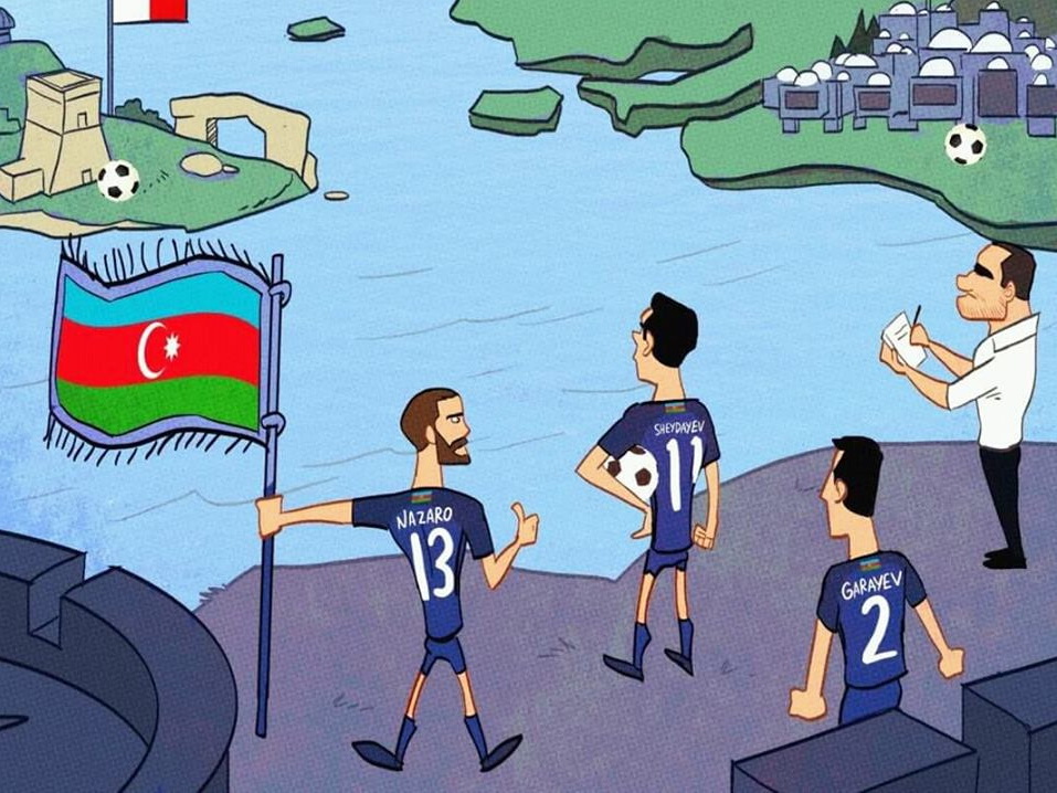 Омар Момани посвятил карикатуру выступлению Азербайджана в Лиге Наций – ФОТО