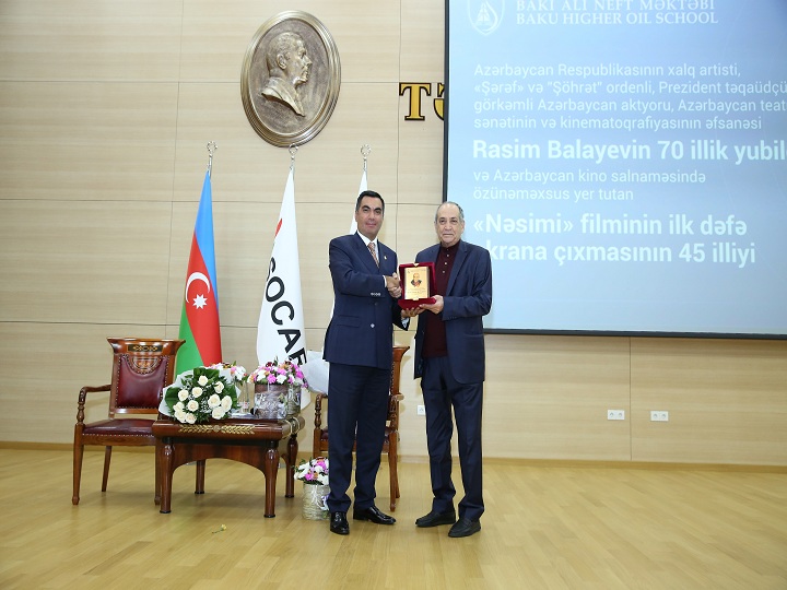 Bakı Ali Neft Məktəbində Rasim Balayevin 70 illik yubileyi qeyd edildi – FOTO
