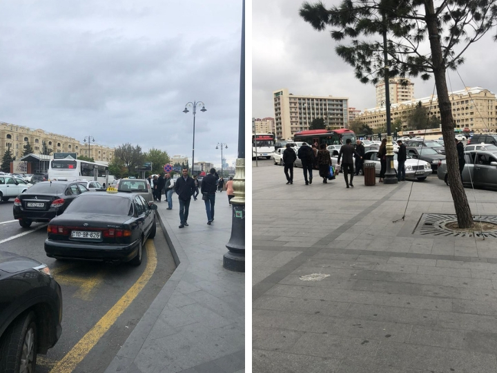 Не прошло и дня: дорогу перед Gənclik Mall опять оккупировали такси – ФОТО – ВИДЕО
