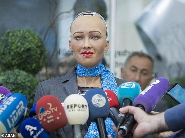 Creepy AI humanoid Sophia is granted the world's first robot VISA as she embarks on a world tour  - DAILY MAIL