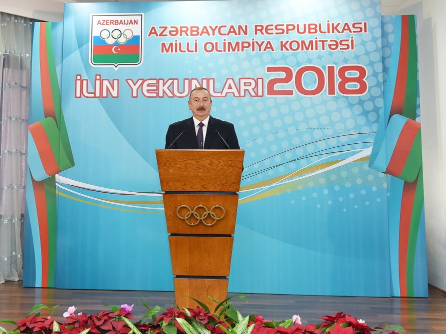 Президент Ильхам Алиев принял участие в церемонии, посвященной спортивным итогам 2018 года - ФОТО