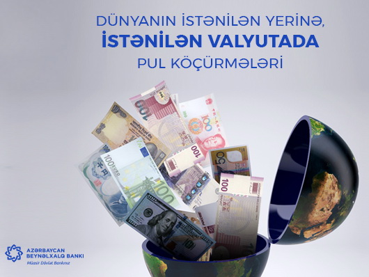 Международные переводы в более чем 100 различных валютах от Международного банка Азербайджана