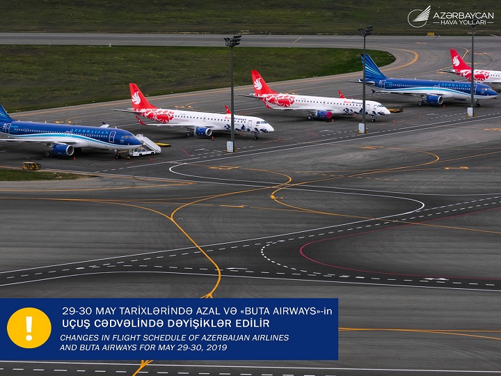 AZAL və “Buta Airways”in reysləri dəyişdirilmiş qrafik üzrə yerinə yetiriləcək