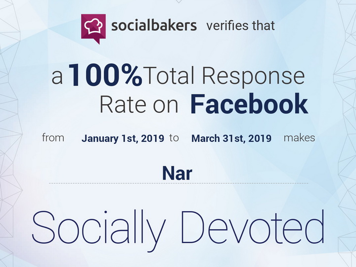 Nar ответил на 100% обращений, полученных в Facebook