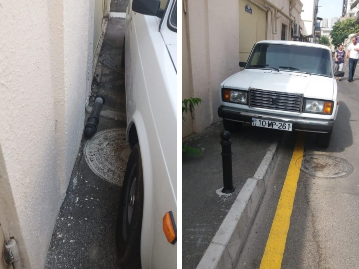 «Ломают и паркуются»: Даже столбики не спасают бакинские тротуары от наглых водителей – ФОТОФАКТ