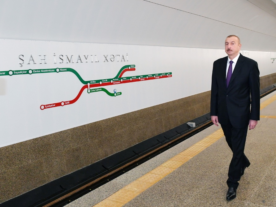 Президент Ильхам Алиев ознакомился с работой, проведенной на станции «Хатаи» Бакинского метрополитена - ФОТО