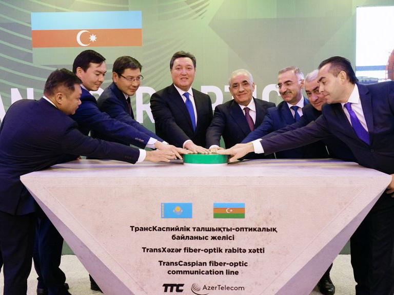 С участием компании AzerTelecom состоялась церемония начала работ в Казахстане по проекту TransCaspian Fiber Optic – ФОТО