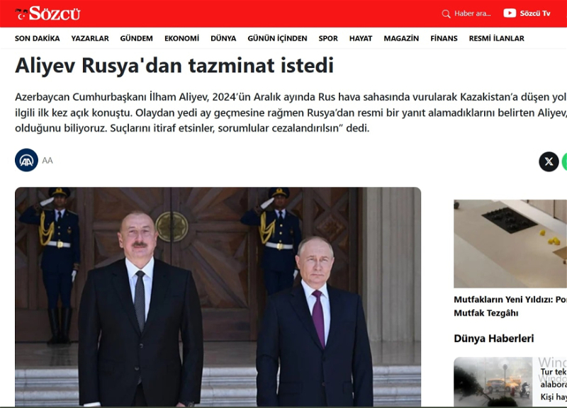 Турецкие СМИ широко осветили выступление Президента Ильхама Алиева на III Шушинском Глобальном медиафоруме - ФОТО