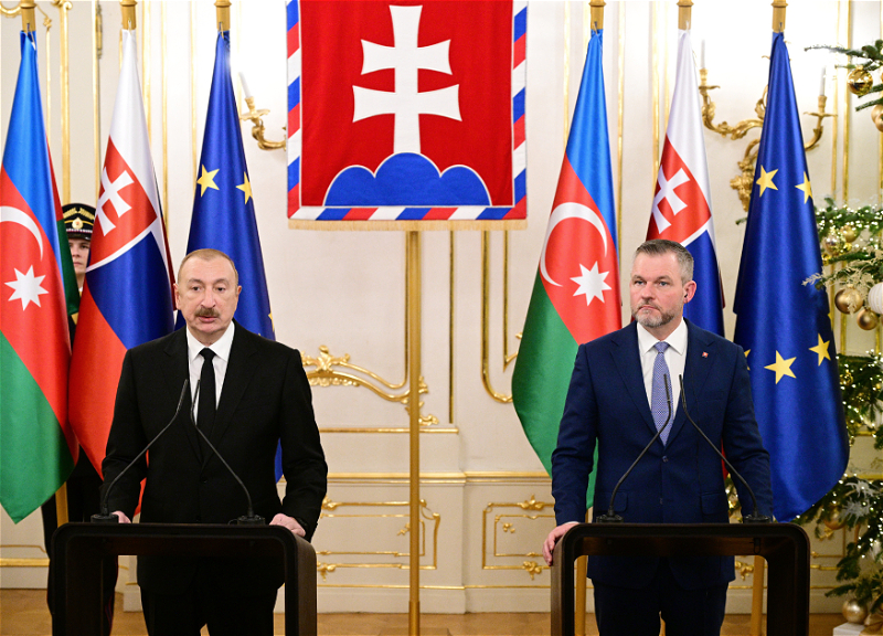 Президенты Азербайджана и Словакии выступили с заявлениями для прессы
