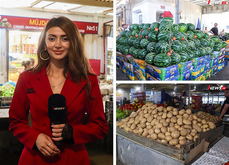Bazarda "əl yandıran" meyvə-tərəvəz qiymətləri - Qarpız marketdə daha ucuzdur - VİDEOREPORTAJ