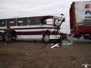 Пассажирский автобус следовавший из Стамбула в Азербайджан, потерпел аварию