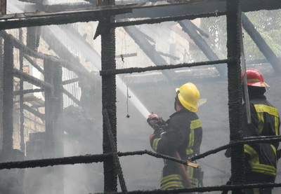 В Кюрдамирском районе во время пожара пострадал человек