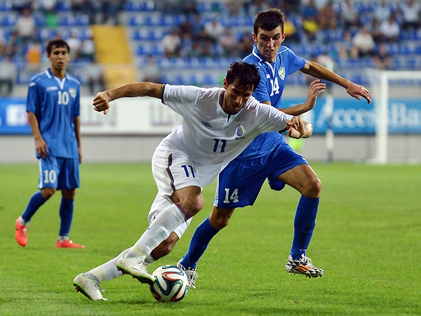 Ничейная игра между футбольными сборными Азербайджана и Узбекистана - ФОТО