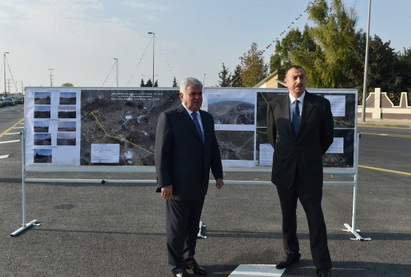 Президент Азербайджана принял участие в открытии первого участка автомобильной дороги Гала-Пираллахи - ФОТО