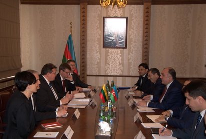 Эльмар Мамедъяров встретился с делегацией под руководством главы МИД Литвы - ФОТО