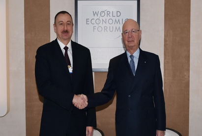 Президент Ильхам Алиев встретился с председателем Всемирного экономического форума