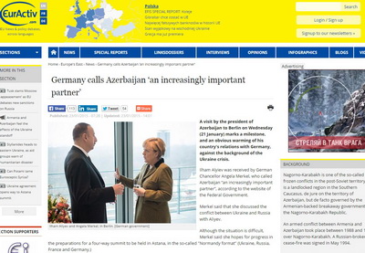 Европейские СМИ широко осветили визиты Ильхама Алиева в Берлин и Давос
