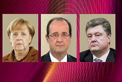 Меркель, Олланд и Порошенко призвали к немедленному прекращению огня в Украине