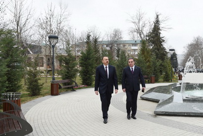 Президент Азербайджана посетил реконструированный парк «Достлуг» в Мингячевире - ФОТО
