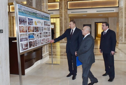 Президент Ильхам Алиев ознакомился с ходом строительных работ в отеле «Агсарай» в Мингячевире - ФОТО