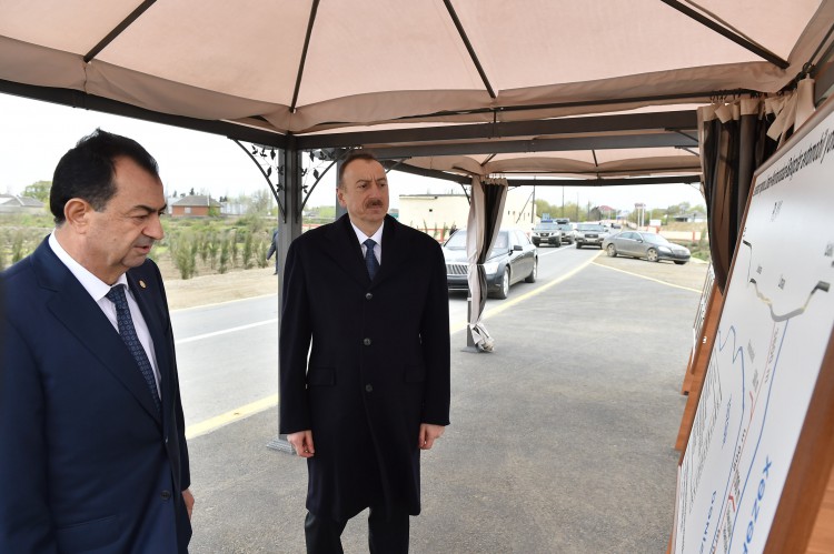 Ильхам Алиев в рамках поездки в Лянкяран ознакомился с автодорогой Лиман-Нариманабад-Балыгчылар - ФОТО