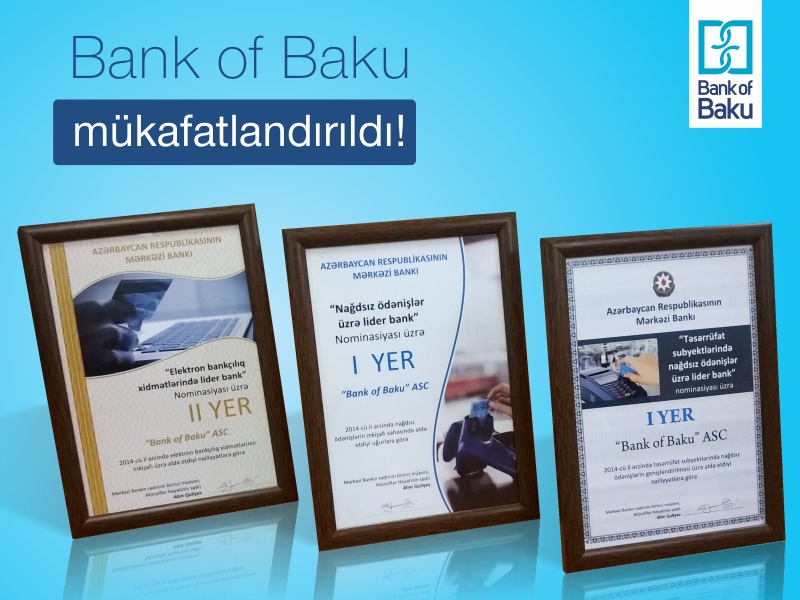 Bank of Baku продолжает лидировать в номинации Центрального банка по безналичным платежам