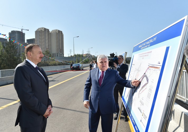 Ильхам Алиев принял участие в открытии моста и дороги, ведущей к Комплексу стендовой стрельбы - ФОТО