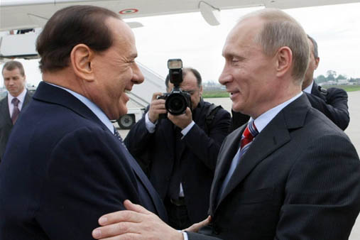Путин и Берлускони встретились в горах Алтая