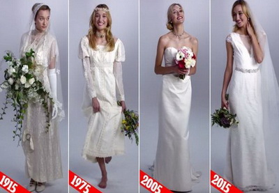 100-летнюю эволюцию свадебного платья показали за три минуты - ВИДЕО