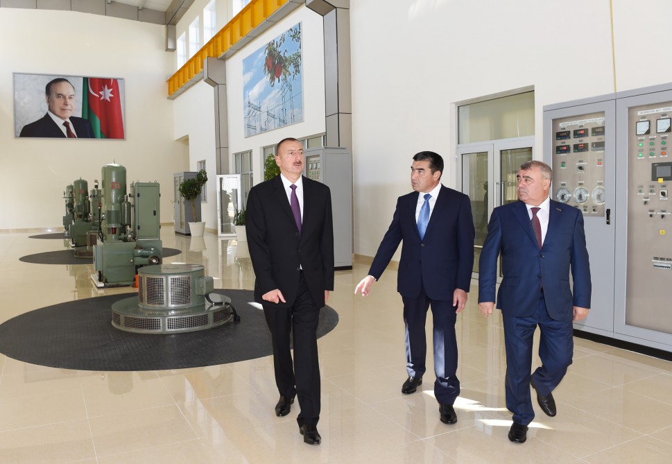 Ильхам Алиев принял участие в открытии ГЭС «Гейчай» - ФОТО
