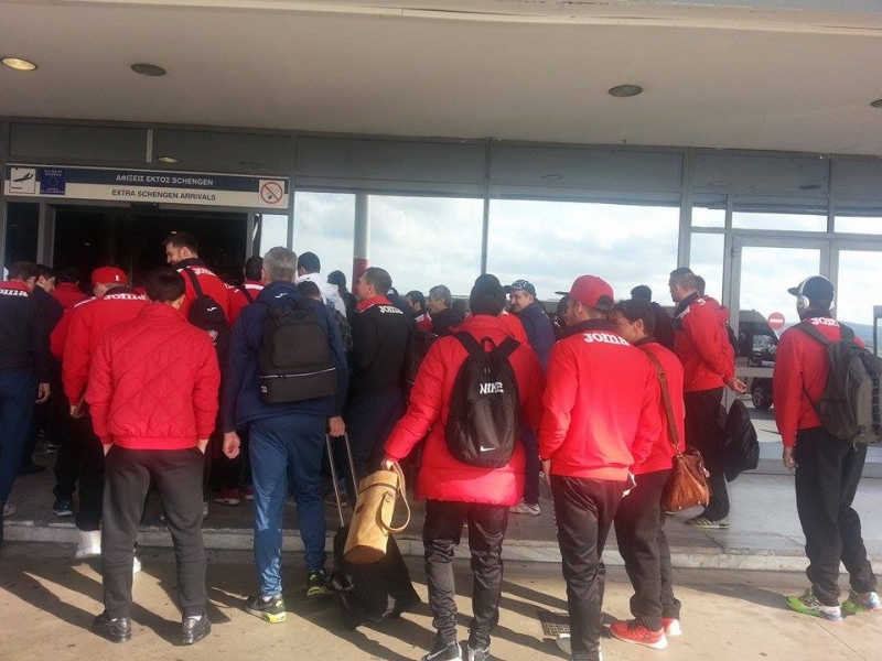 Прибытие футболистов «Габалы» в Салоники на матч Лиги Европы – ФОТО