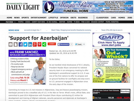 Американская газета опубликовала статью о важности Азербайджана для США