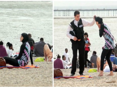 Необычная реакция британцев на полицейского, который применил силу к мусульманке на пляже – ФОТО - ВИДЕО