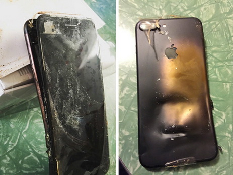 iPhone 7 взорвался и сгорел в коробке во время доставки - ФОТО